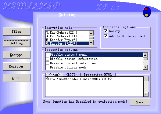 HTMLShip XP Screenshot